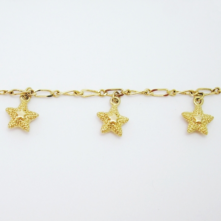 Dangle Starfish - 18kt Layered Gold Chain - Click Image to Close